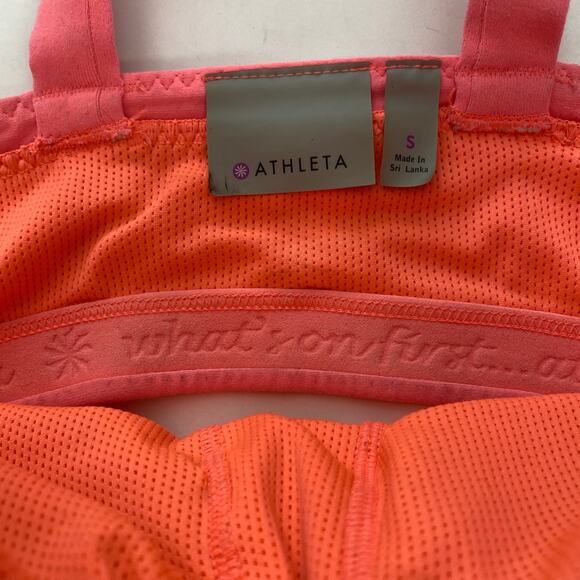 Athleta Freedom Sports Bra Criss Cross Back Rare Coral Pink 964640 Womens Sz Sm - Picture 9 of 13